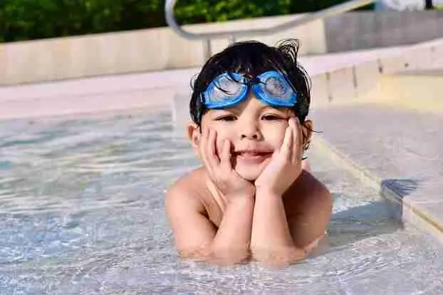 child in pool